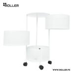 White Rotating Rack: Premium Round Metal Trolley - 3,4,5 Tiers