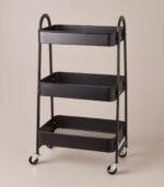 Classy 3-Tier Portable Rack Organizer (Color: Black Cart)