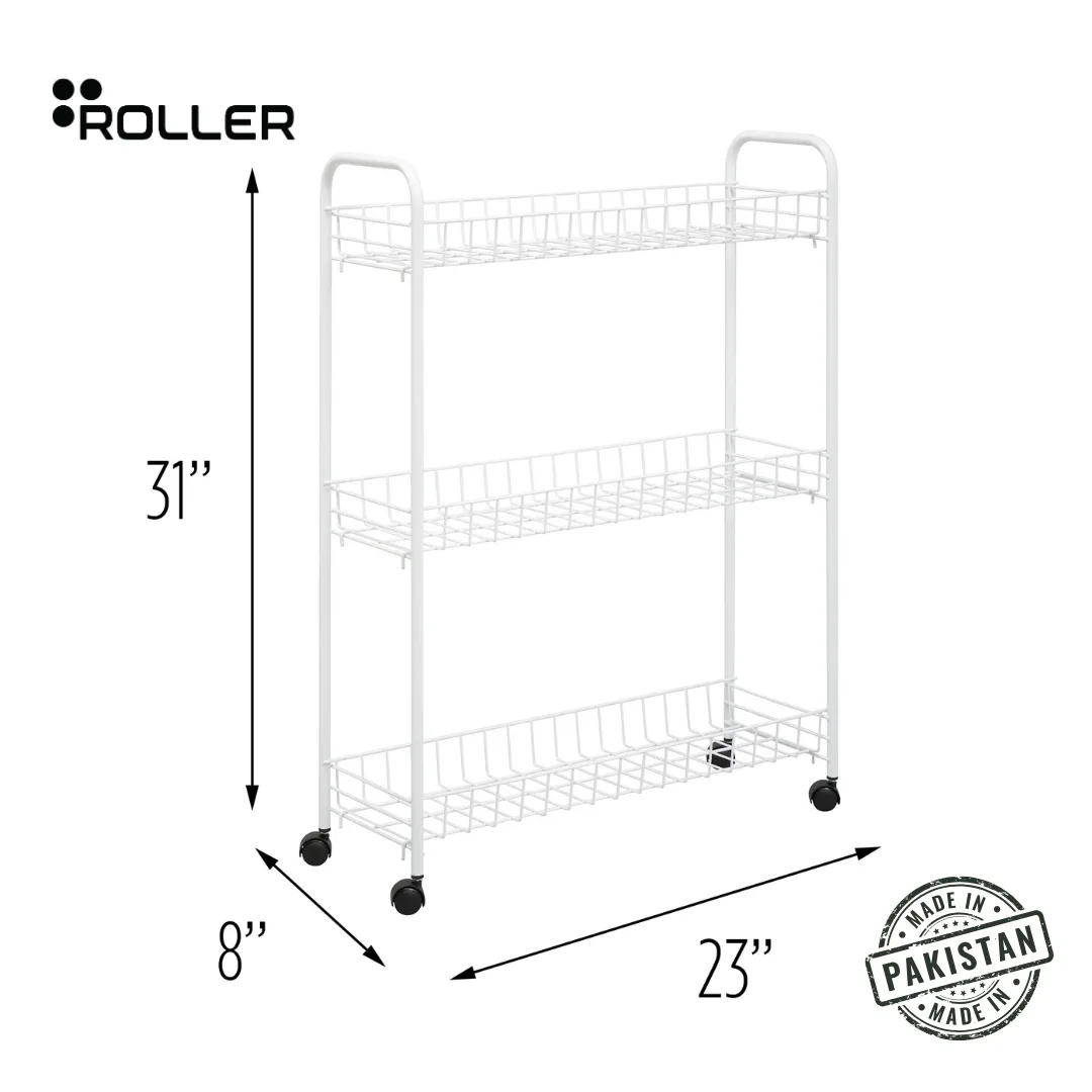 Narrow kitchen space saver cart — Roller slim rack Pakistan