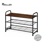 Roller Shoe Rack – Space-Saving Multi-Tier Shoe Organizer (2) Stackable metal shoe rack — 12 pair capacity
