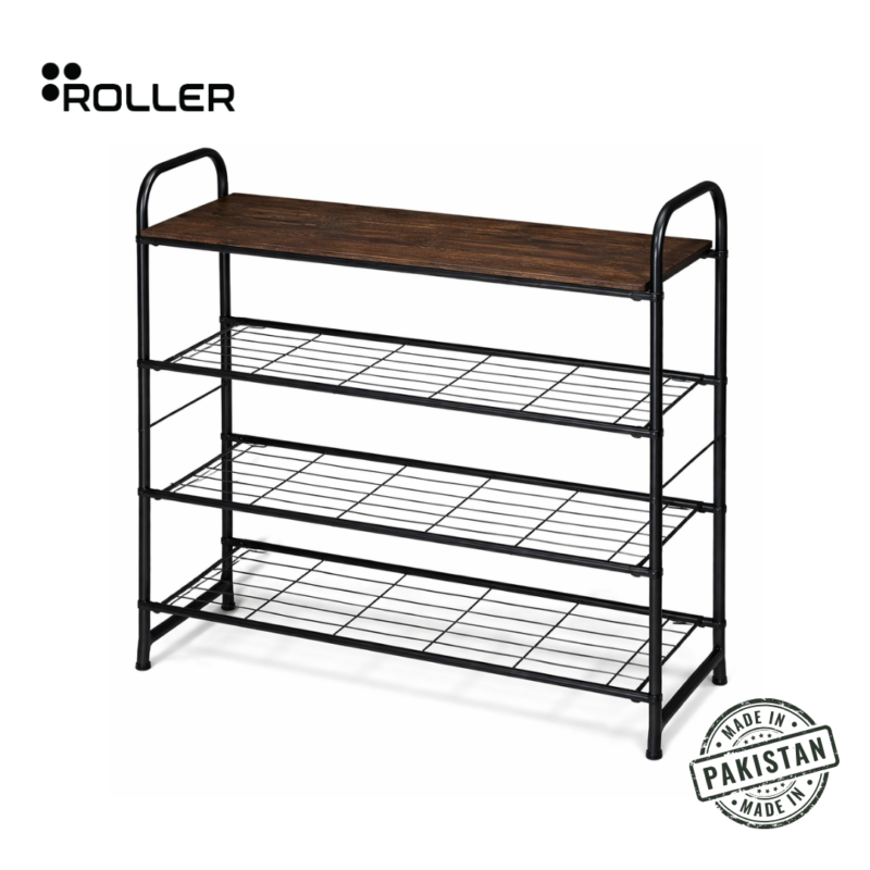 Slim shoe storage rack Pakistan — apartment entryway console