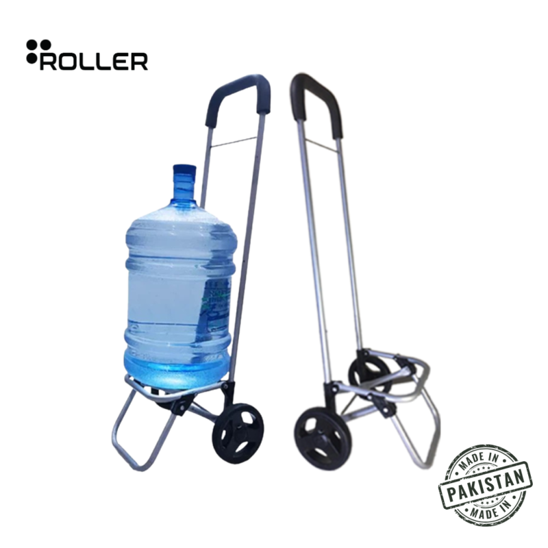 water bottle trolley by www.roller.pk Roller CarryEase water bottle trolley — 19L bottle, gas cylinder, wheat sack, 35 kg load