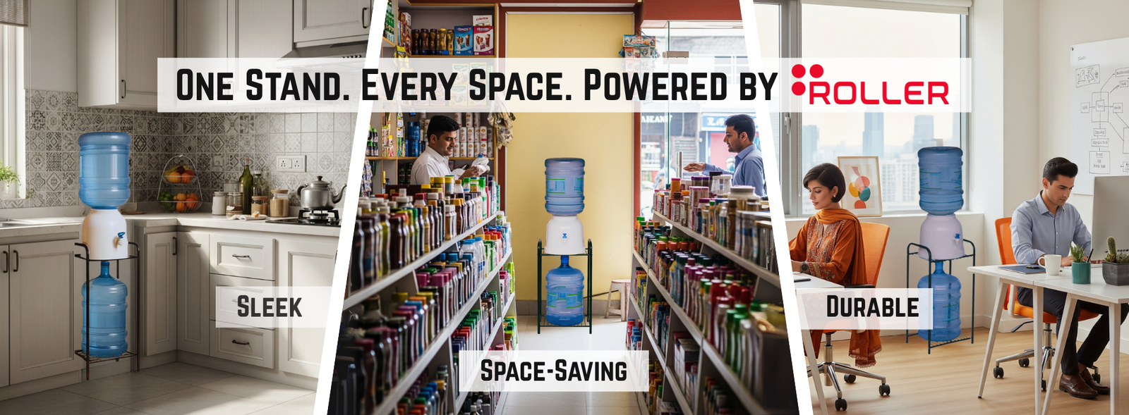 Water Bottles 2 Tier Metal Stand by Roller.pk