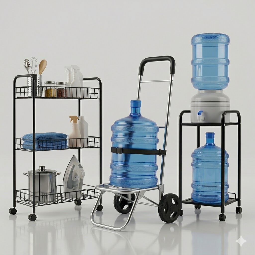 Full Home Bundle – CarryEase Trolley + Water Stand + Space Saver Rack